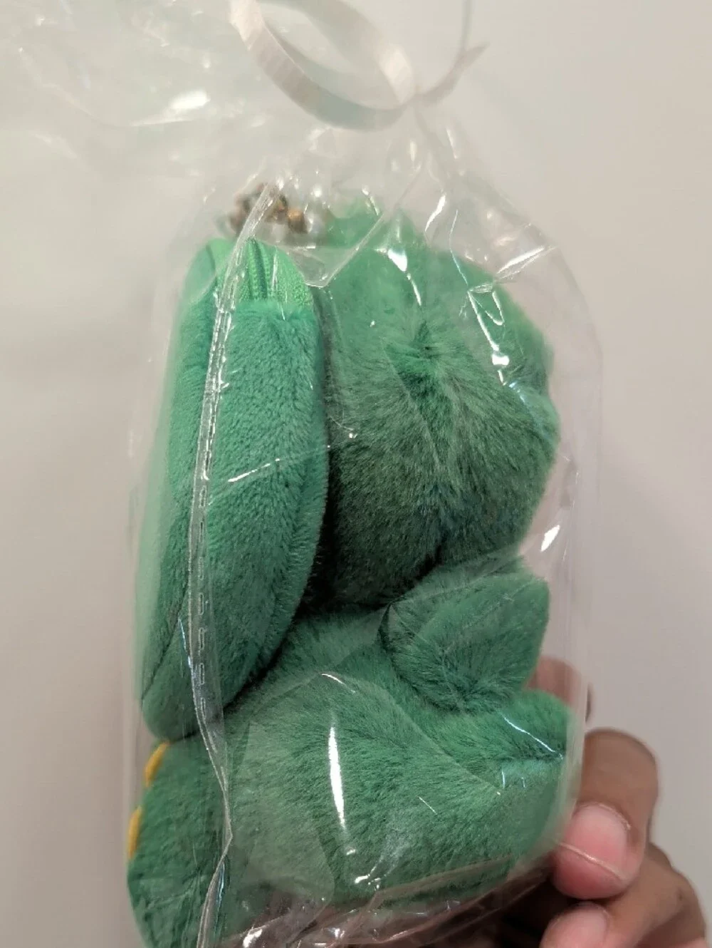 Plush Green Kitty as Dino Bag Charm